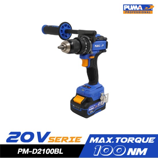 สว่านกระแทกไร้สาย ไร้แปรงถ่าน 20V PUMA PM-D2100BL พร้อมแบตและแท่นชาร์จ