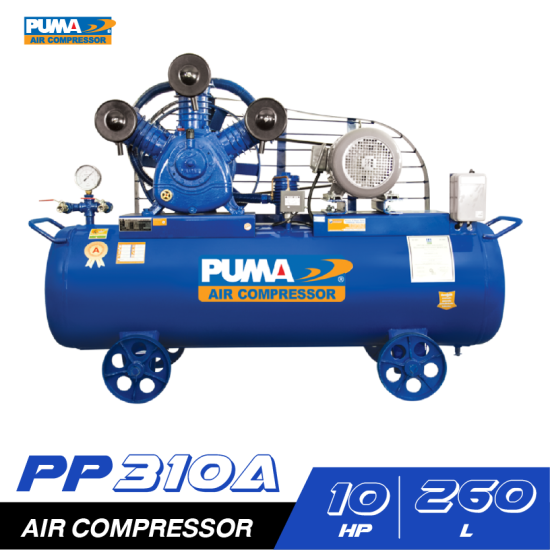 ชุดปั๊มลม PUMA PP310A-HI380V-MG 10HP ถัง 260L